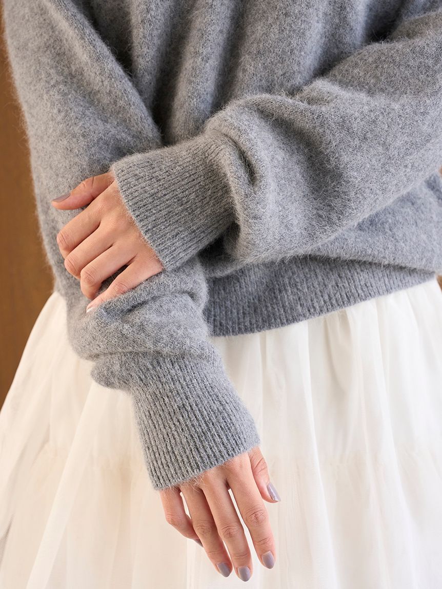 SNIDEL「フォックス衿レースプルオーバー」|ニット・セーター|