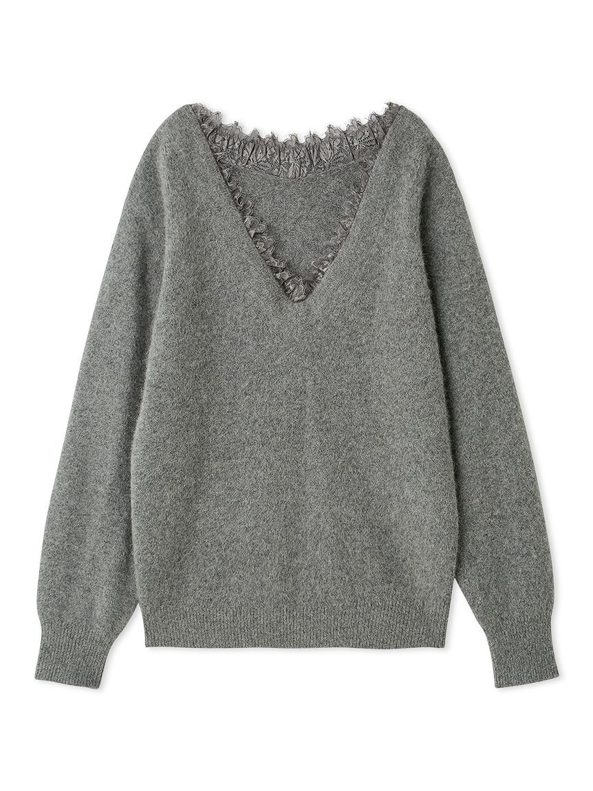 SNIDEL「フォックス衿レースプルオーバー」|ニット・セーター|