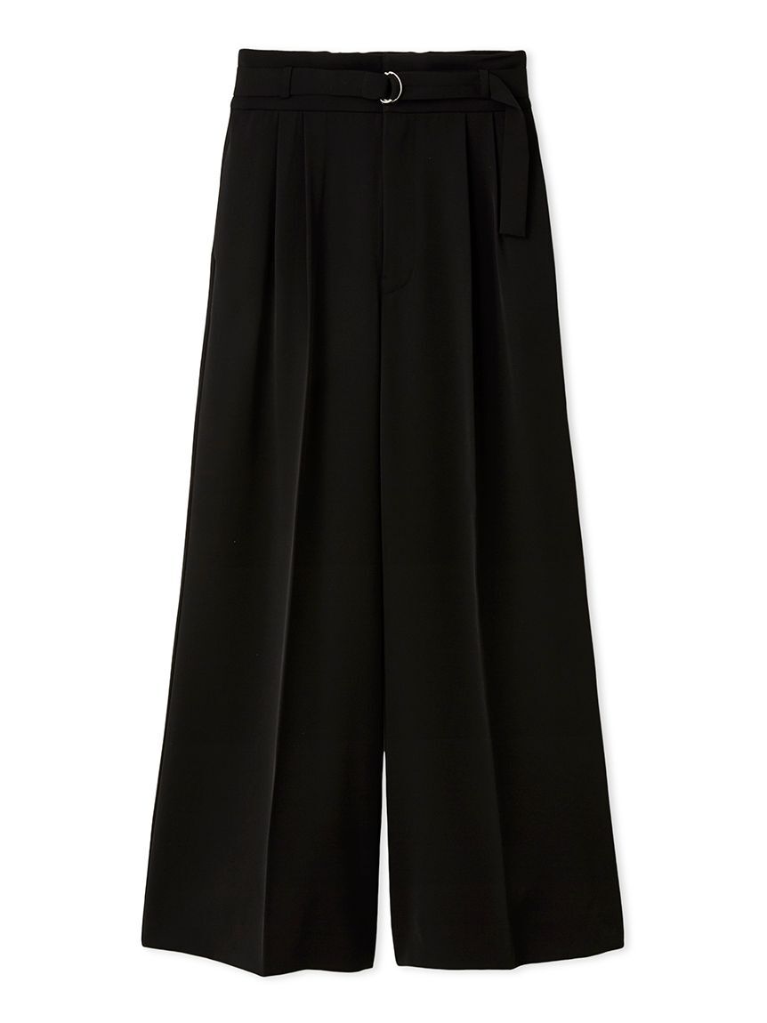 SNIDEL「スタイルアップベルティッドワイドパンツ」|チノ|BLK