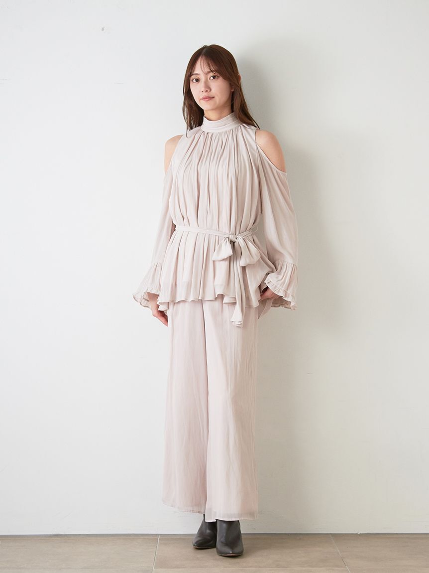 SNIDEL「コールドショルダーパンツセットアップ」|ワンピース|