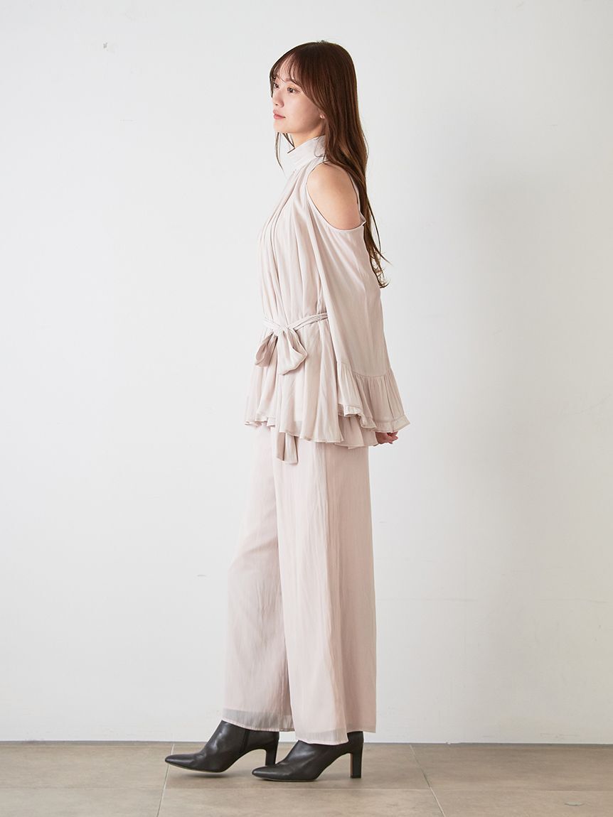 SNIDEL「コールドショルダーパンツセットアップ」|ワンピース|