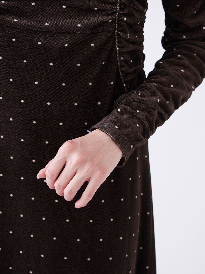 SNIDEL「フロッキープリントギャザーワンピース」|ワンピース|