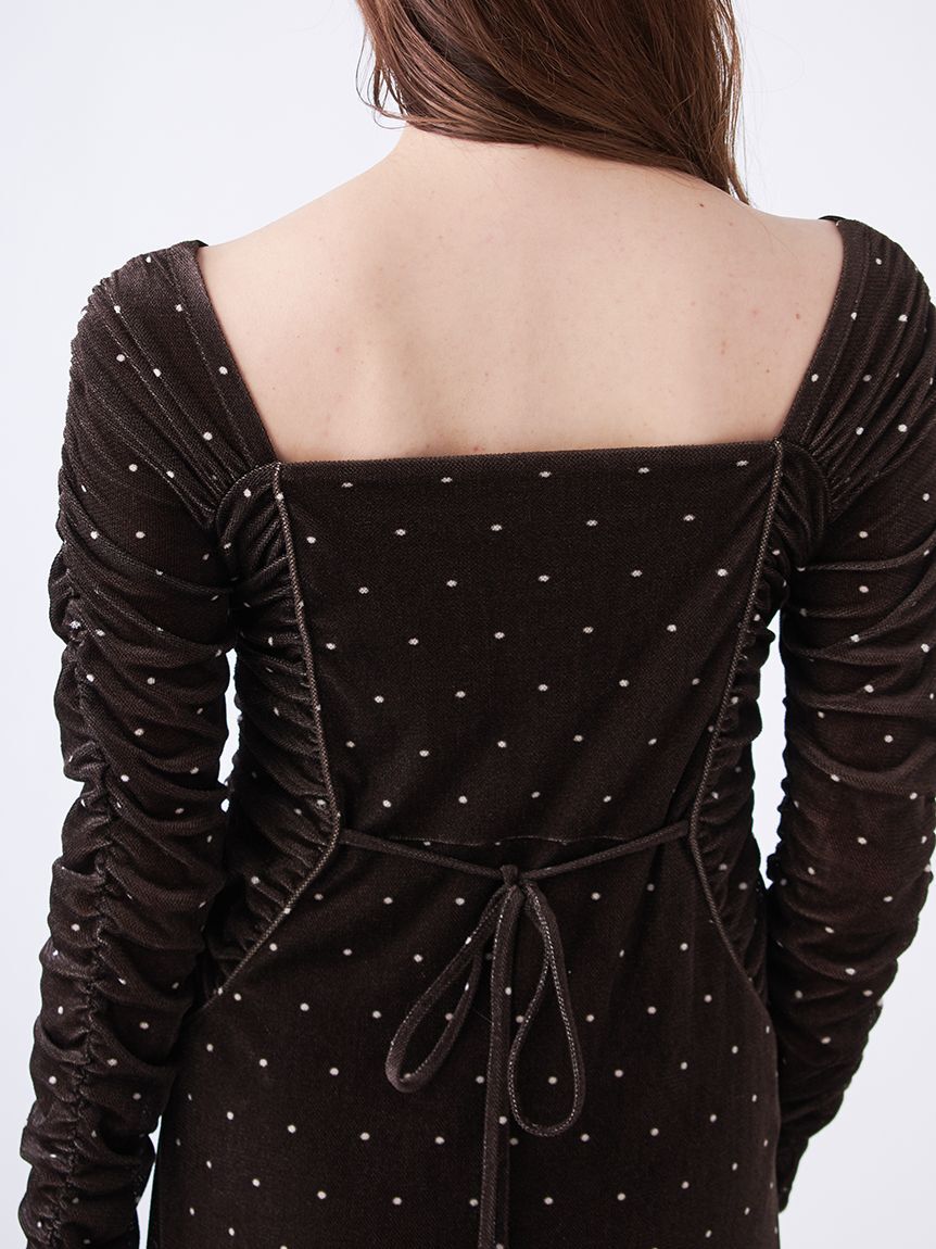 SNIDEL「フロッキープリントギャザーワンピース」|ワンピース|