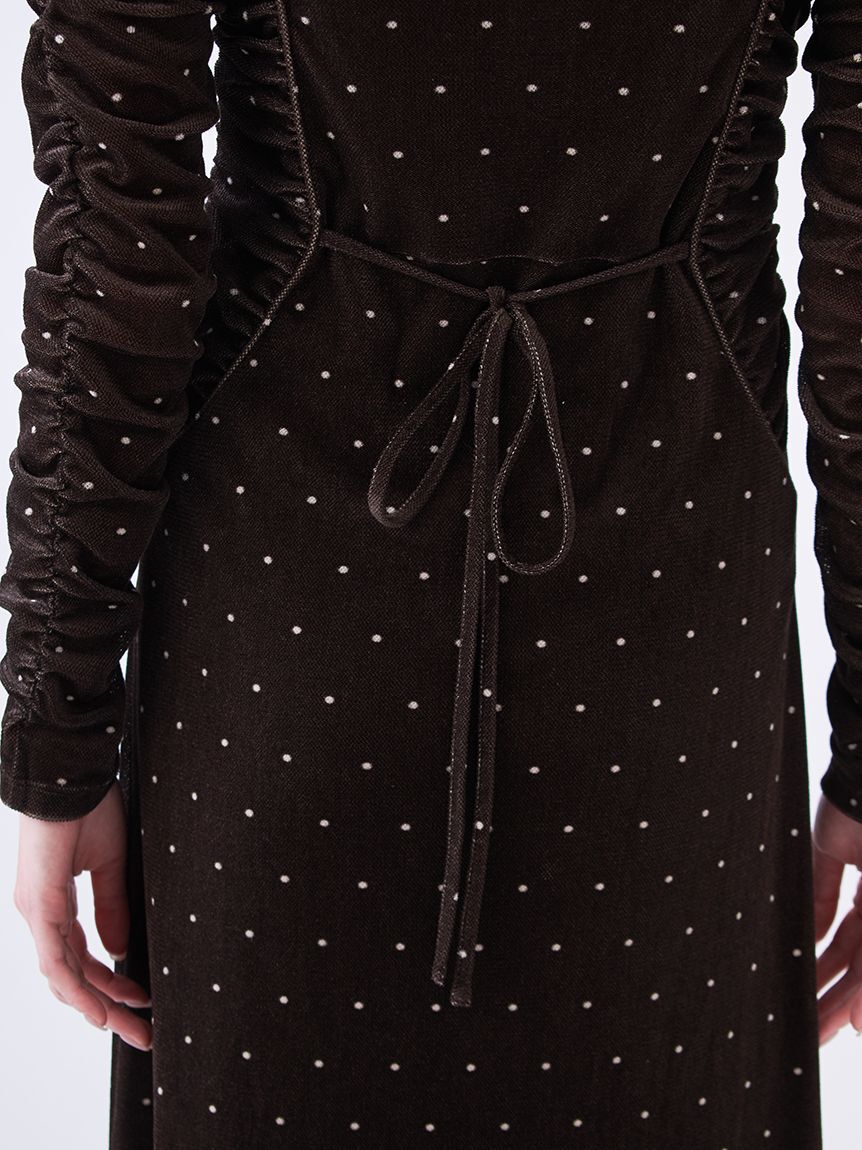 SNIDEL「フロッキープリントギャザーワンピース」|ワンピース|