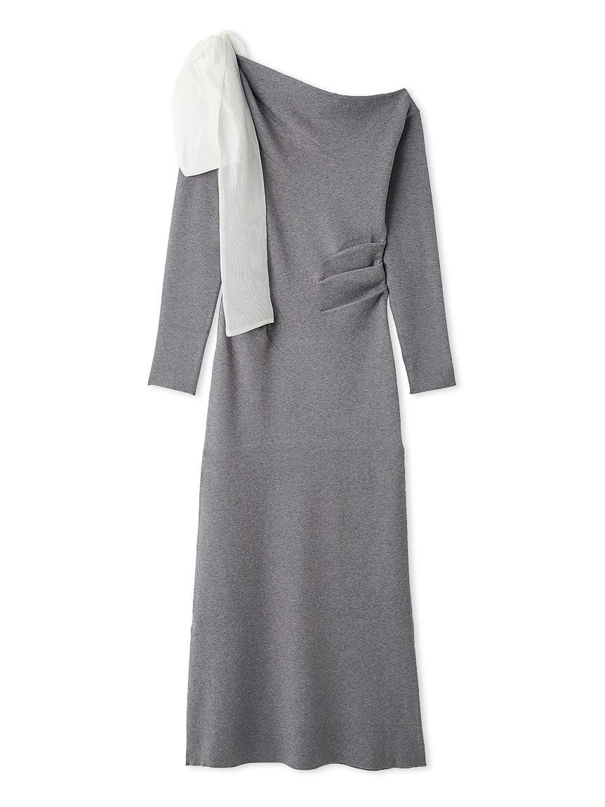 SNIDEL「ショルダーリボンニットワンピース」|ワンピース|GRY