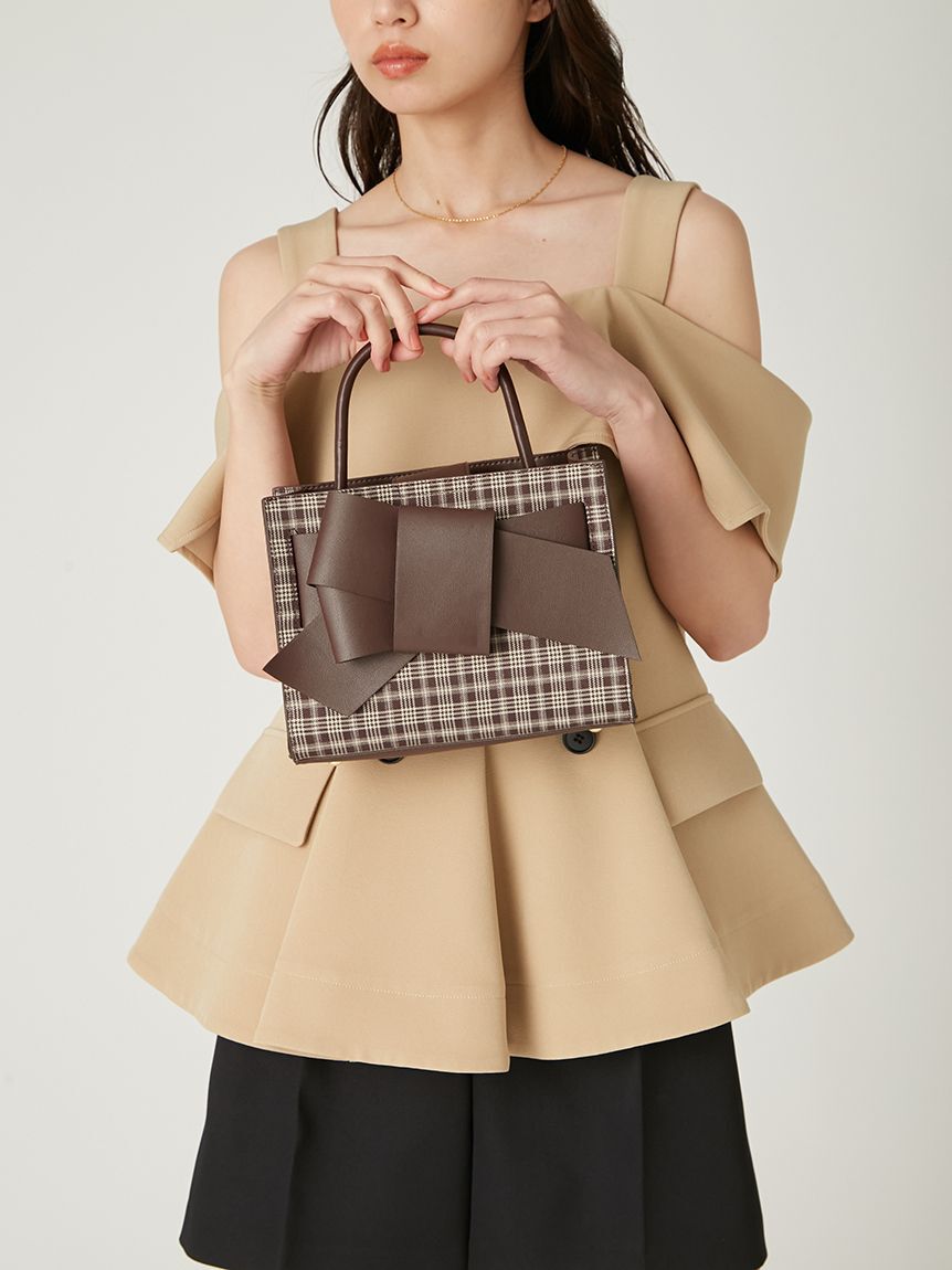 FRAY I.D「【ルエル】チェックリボンミドルバッグ」|ショルダー・メッセンジャー|