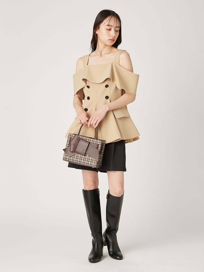 FRAY I.D「【ルエル】チェックリボンミドルバッグ」|ショルダー・メッセンジャー|