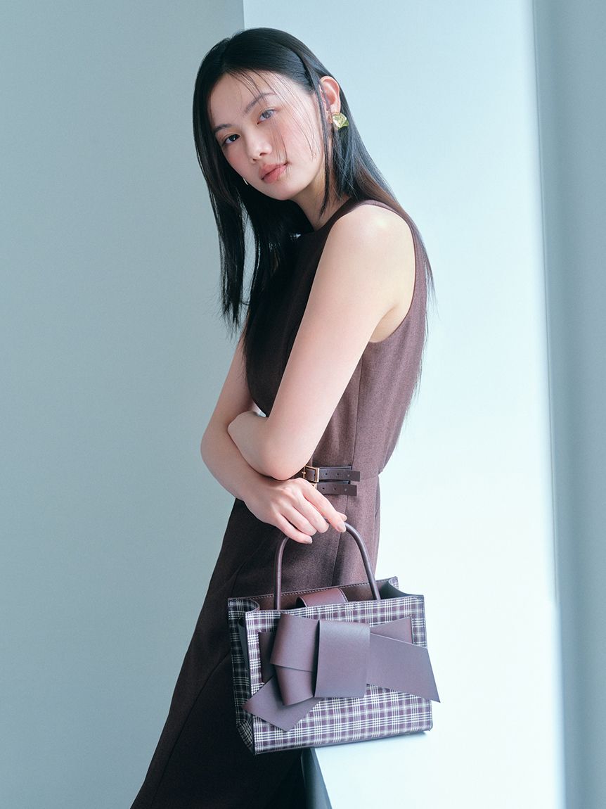 FRAY I.D「【ルエル】チェックリボンミドルバッグ」|ショルダー・メッセンジャー|