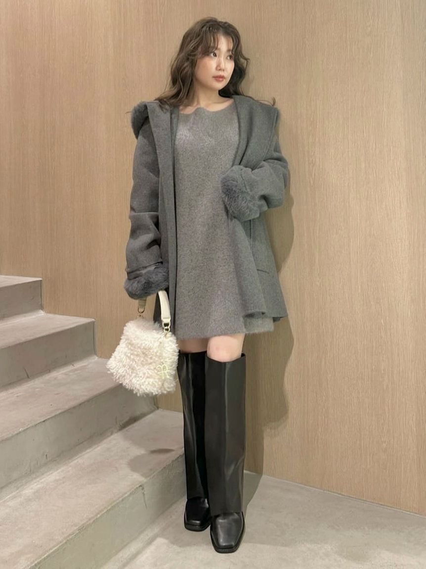 FRAY I.D「フォックスウールミニニットワンピース」|ワンピース|