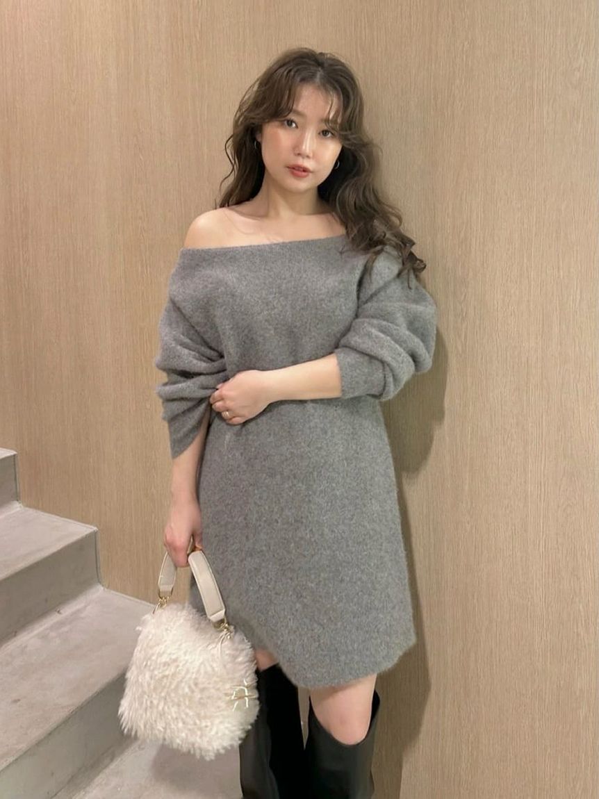 FRAY I.D「フォックスウールミニニットワンピース」|ワンピース|GRY