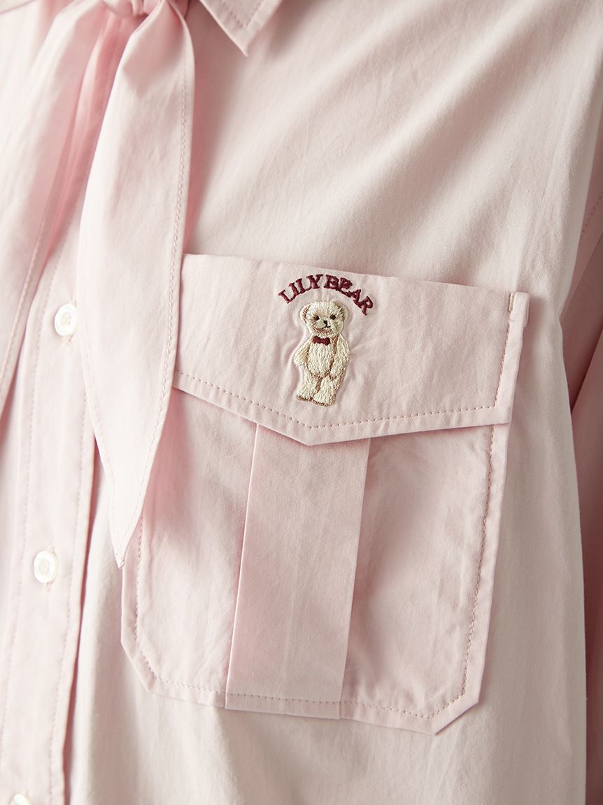 LILY BROWN「Lily Bearスカーフ付きオーバーシャツ」|シャツ・ブラウス|