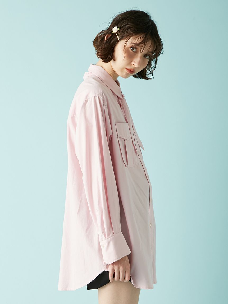 LILY BROWN「Lily Bearスカーフ付きオーバーシャツ」|シャツ・ブラウス|