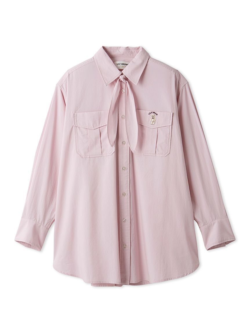 LILY BROWN「Lily Bearスカーフ付きオーバーシャツ」|シャツ・ブラウス|