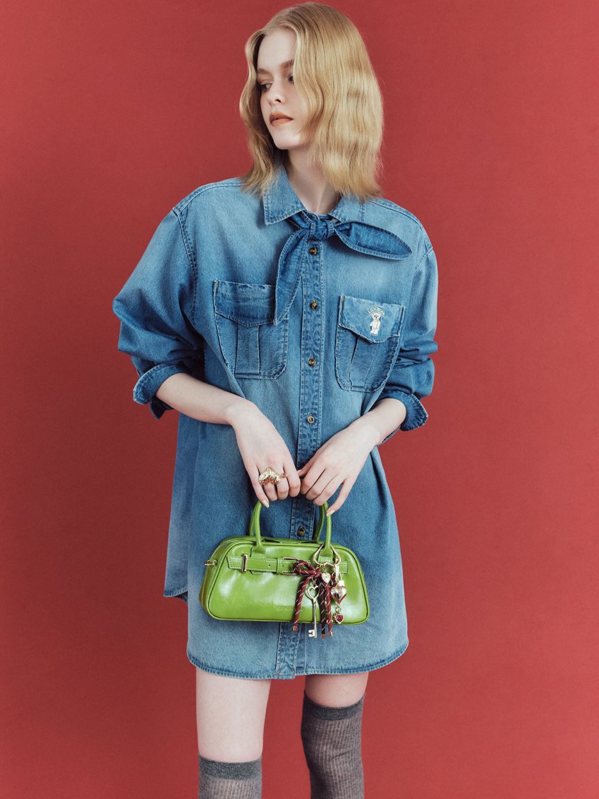 LILY BROWN「Lily Bearスカーフ付きオーバーシャツ」|シャツ・ブラウス|