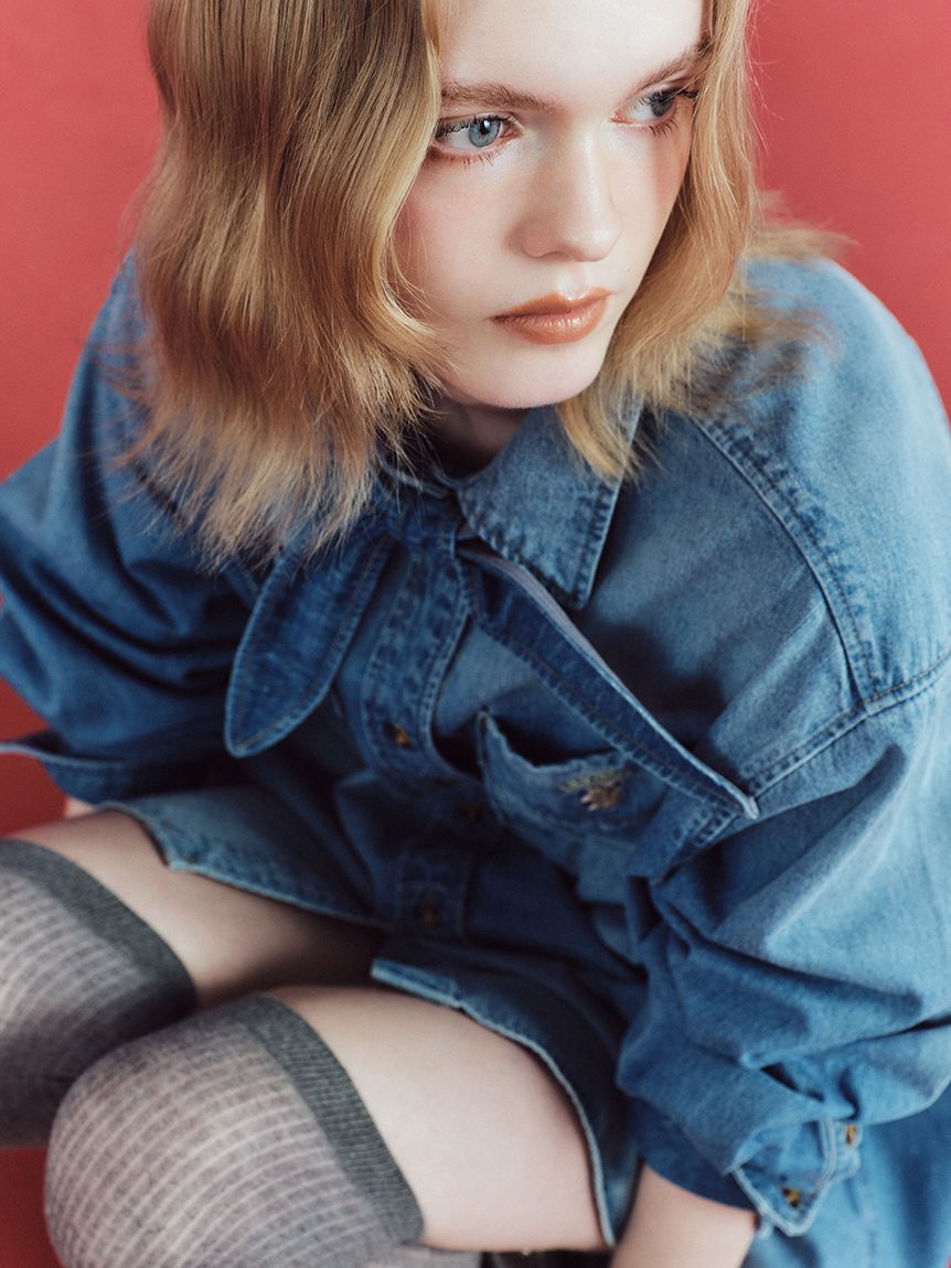 LILY BROWN「Lily Bearスカーフ付きオーバーシャツ」|シャツ・ブラウス|