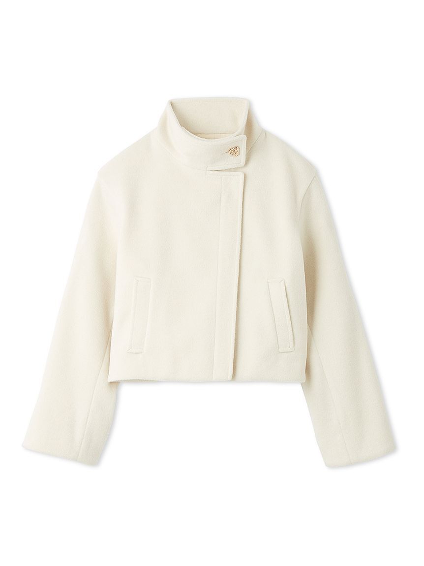 LILY BROWN「袖ファー2wayコート」|ノーカラージャケット|