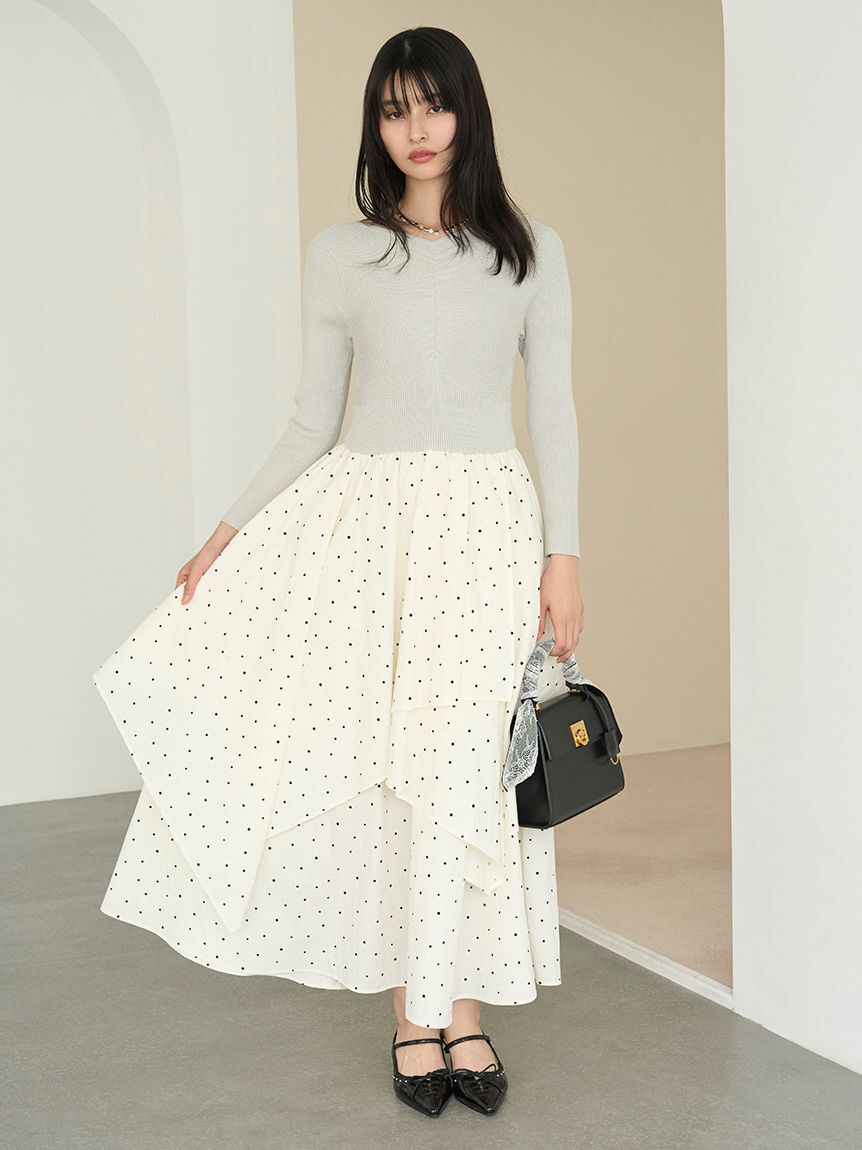 LILY BROWN「ニットドッキングワンピース」|ワンピース|