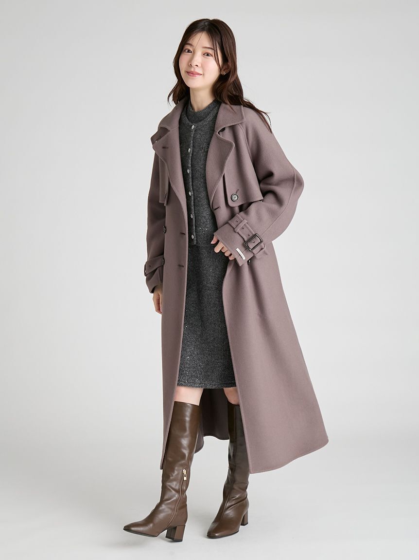 CELFORD「ウール混ロングトレンチコート」|トレンチコート|