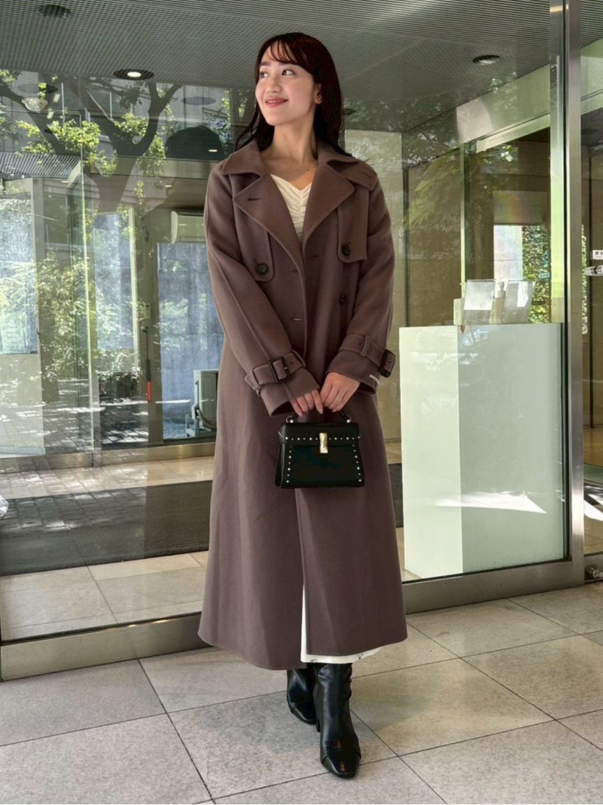 CELFORD「ウール混ロングトレンチコート」|トレンチコート|