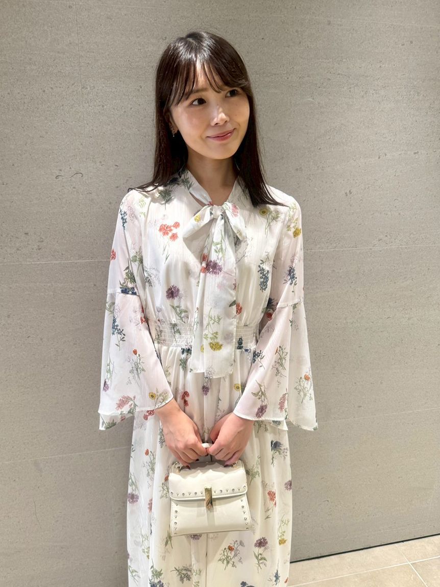 CELFORD「フラワープリントボウタイワンピース」|ワンピース|