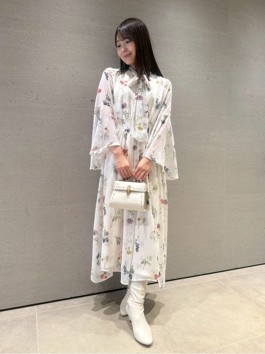 CELFORD「フラワープリントボウタイワンピース」|ワンピース|