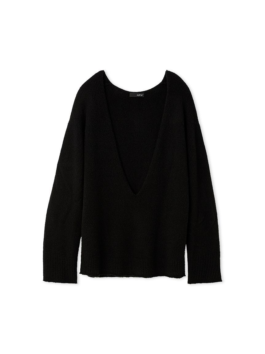 styling/「【セットアップ対応】Ｖネックニットトップス」|ニット・セーター|BLK