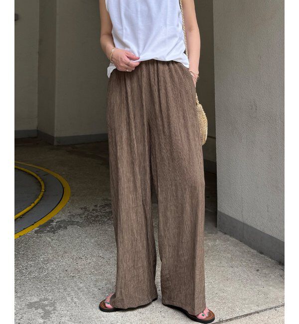 Lbc with Life「エアプリーツワイドイージーパンツ」|その他|ベージュ