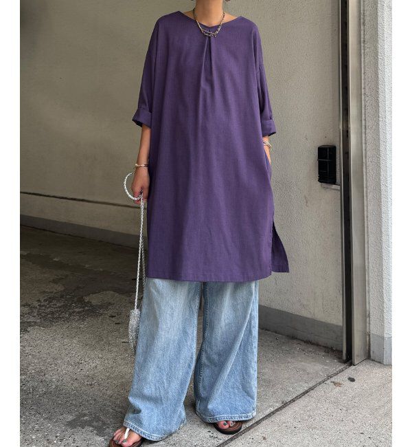 Lbc with Life「リネン混サックワンピース」|ワンピース|