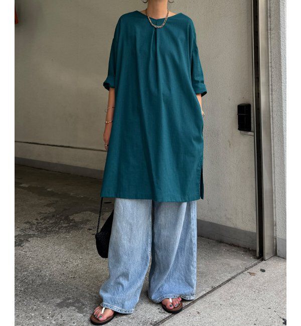 Lbc with Life「リネン混サックワンピース」|ワンピース|