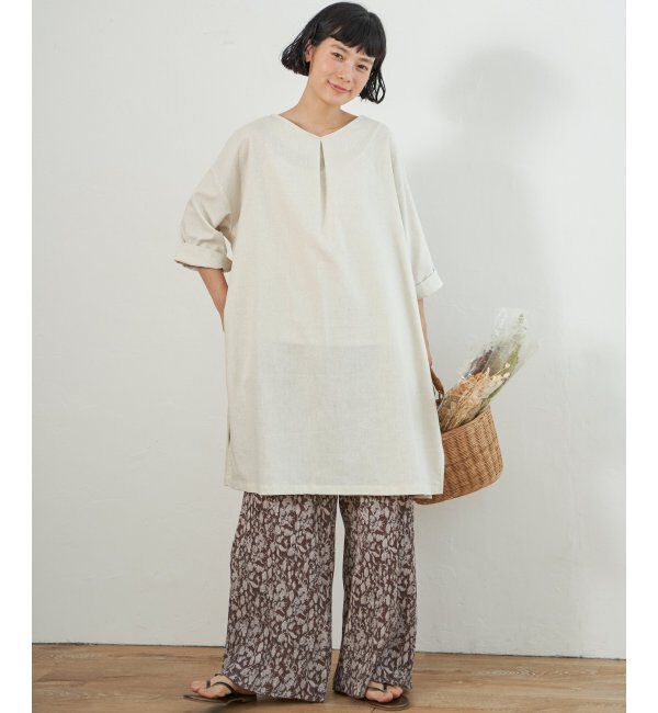 Lbc with Life「リネン混サックワンピース」|ワンピース|