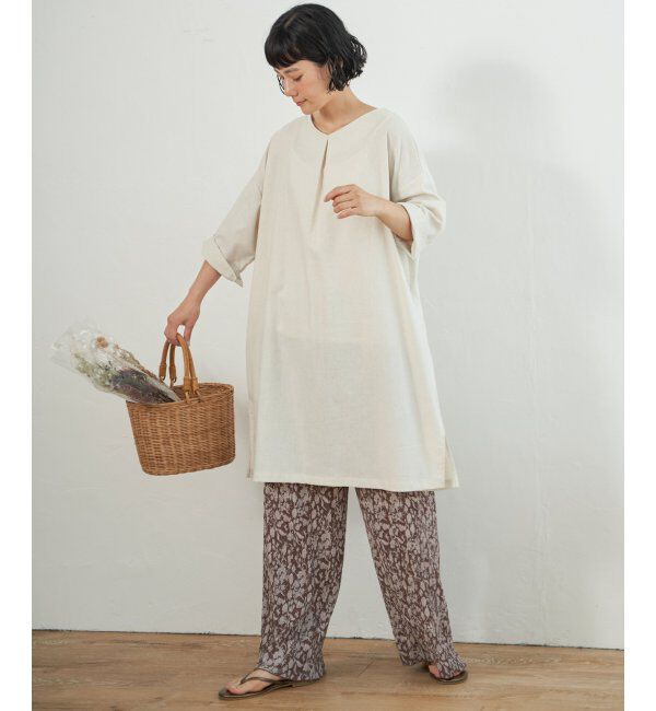 Lbc with Life「リネン混サックワンピース」|ワンピース|