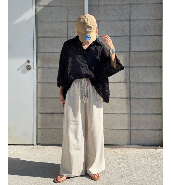 Lbc with Life「リネン混タッセルベルトイージーパンツ」|その他|