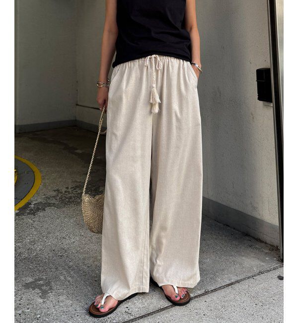 Lbc with Life「リネン混タッセルベルトイージーパンツ」|その他|