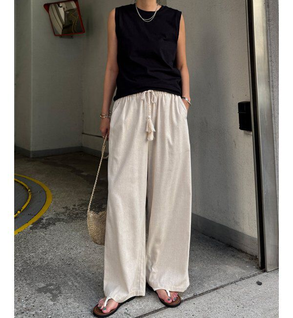 Lbc with Life「リネン混タッセルベルトイージーパンツ」|その他|