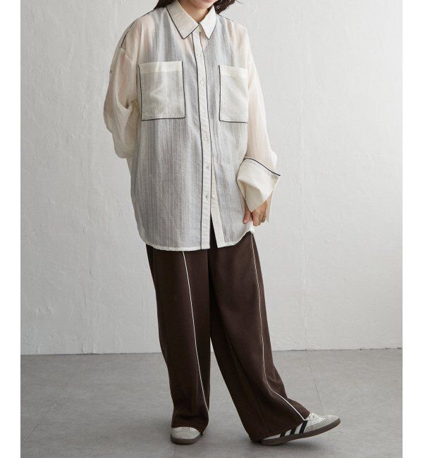 VENCE share style「ミニ裏毛ライン入りカーブパンツ」|その他|