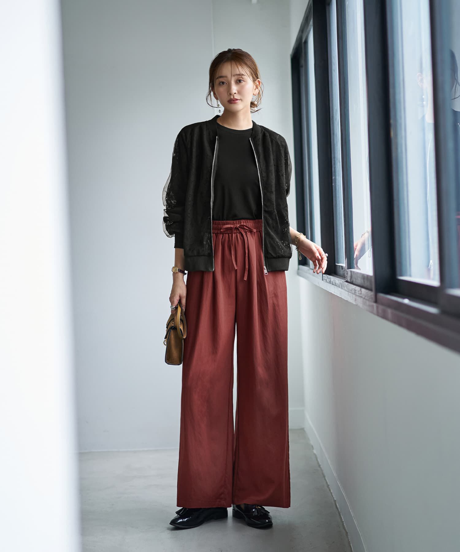 STYLE DELI「秋色シボ入りコットン混リラックスパンツ」|その他|