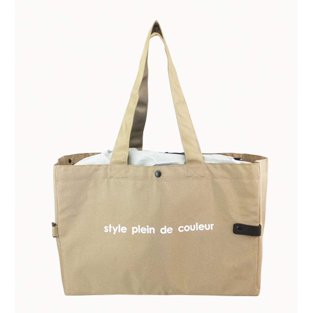 BACKYARD FAMILY「エコバッグ 保冷 折りたたみ 通販 レジカゴ用保冷バッグ レジカゴ型 エコバック おりたたみ」|エコバッグ|ベージュ1