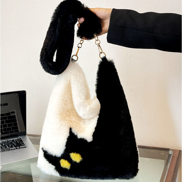 BACKYARD FAMILY「猫柄 バッグ ショルダー 通販 モコモコバッグ ファー もこもこバッグ 冬バッグ ショルダーバッグ」|ショルダー・メッセンジャー|