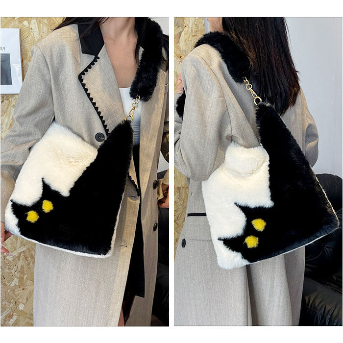 BACKYARD FAMILY「猫柄 バッグ ショルダー 通販 モコモコバッグ ファー もこもこバッグ 冬バッグ ショルダーバッグ」|ショルダー・メッセンジャー|