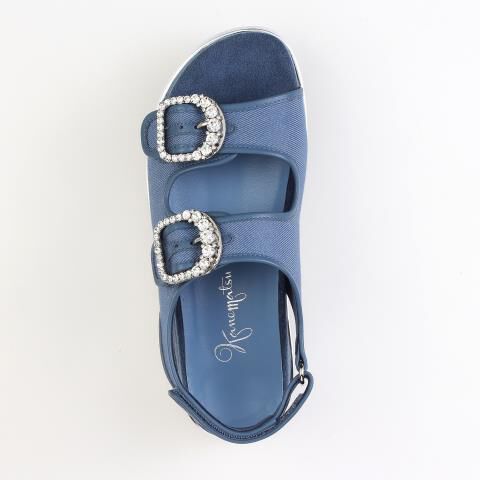 銀座かねまつ「OM250304CFUSHPBLU 【本革】ビジュースポーツサンダル」|サンダル|