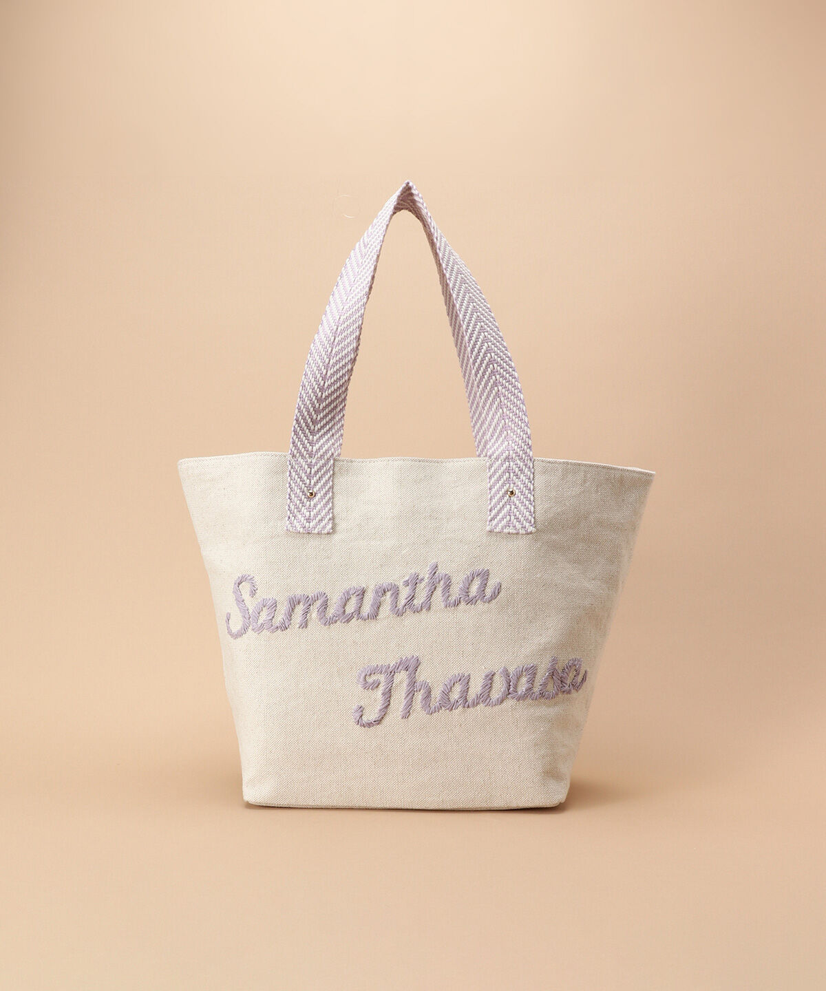 Samantha Thavasa「ロゴリネントートバッグ 大サイズ」|トートバッグ|ラベンダー