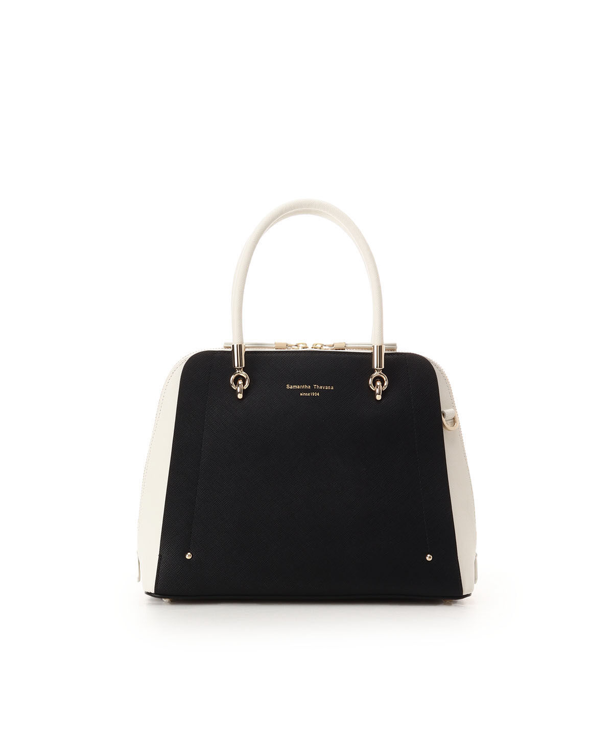 Samantha Thavasa「新アベクトワ バイカラー ハンドバッグ」|ハンドバッグ|ブラック