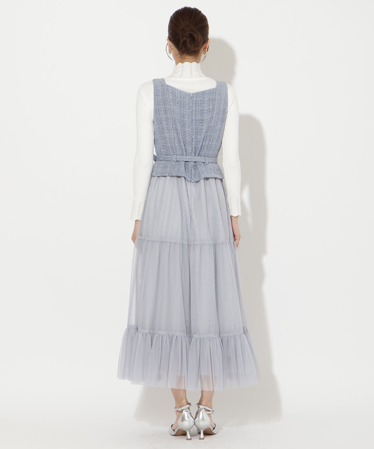 アンドクチュール「ツイード&times;チュールドッキングワンピース」|ワンピース|