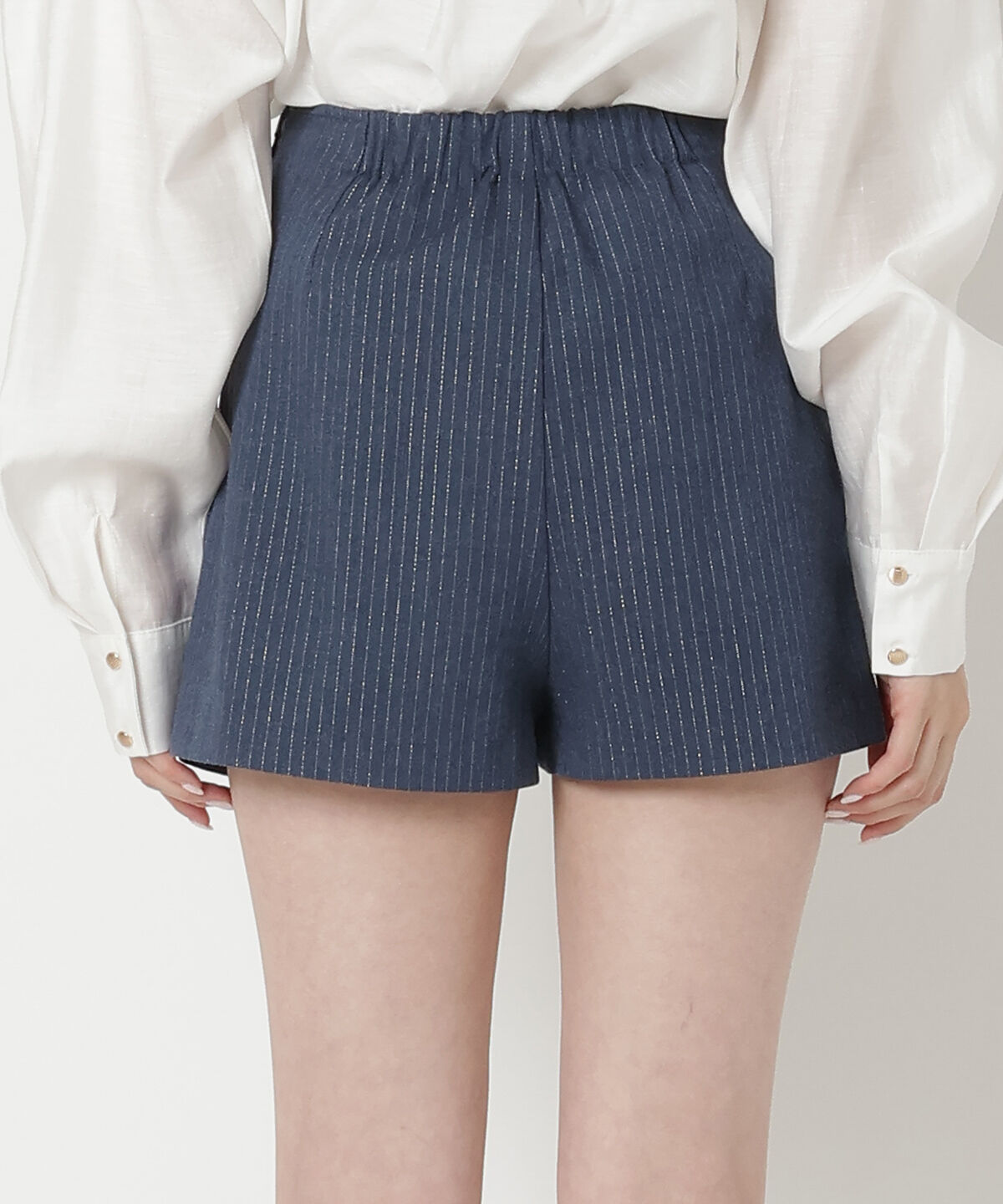 REDYAZEL「ラメストライプラップミニスカパン」|キュロット|