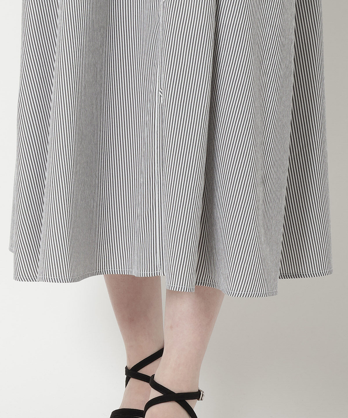 REDYAZEL「肩あきストライプシャツワンピース」|ワンピース|