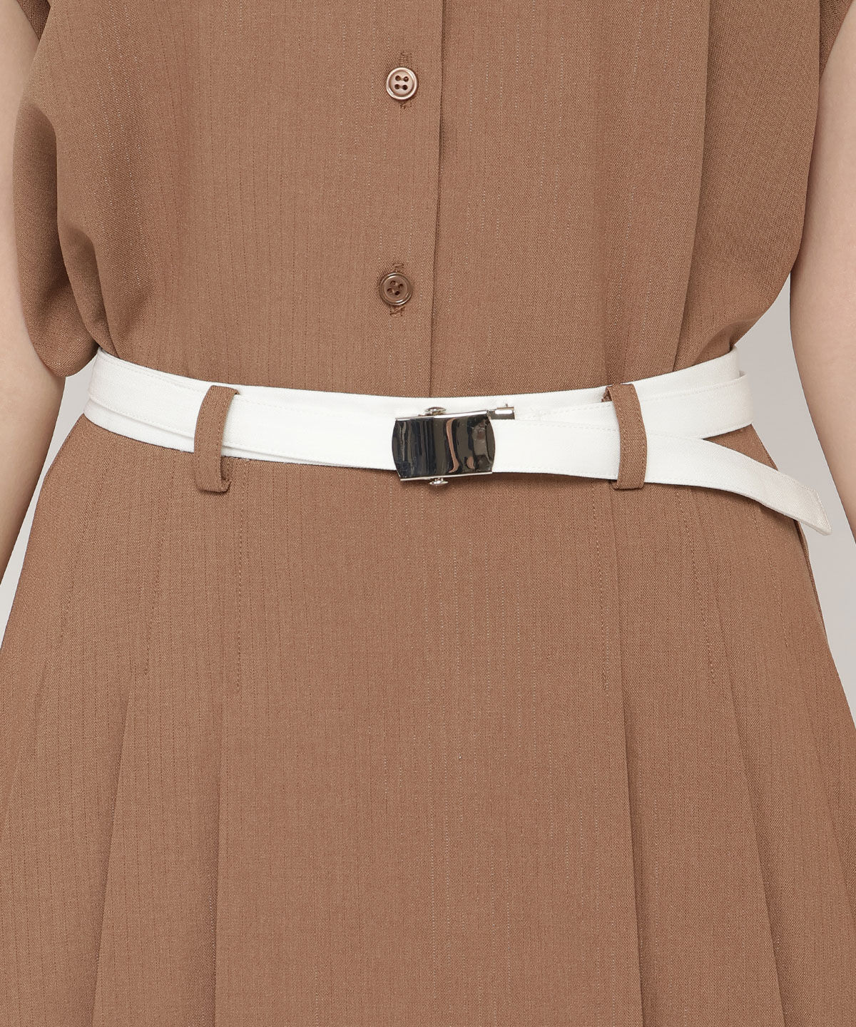 REDYAZEL「配色ベルトプリーツショートスカパン」|キュロット|