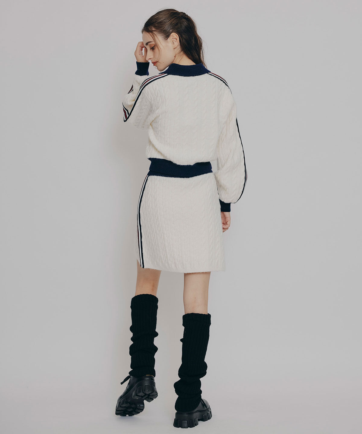 REDYAZEL「[FILA&times;REDYAZEL]ｹｰﾌﾞﾙﾆｯﾄﾄﾘｺﾛｰﾙﾗｲﾝｼﾞｬｹｯﾄ&times;ﾀｲﾄﾐ 」|ワンピース|