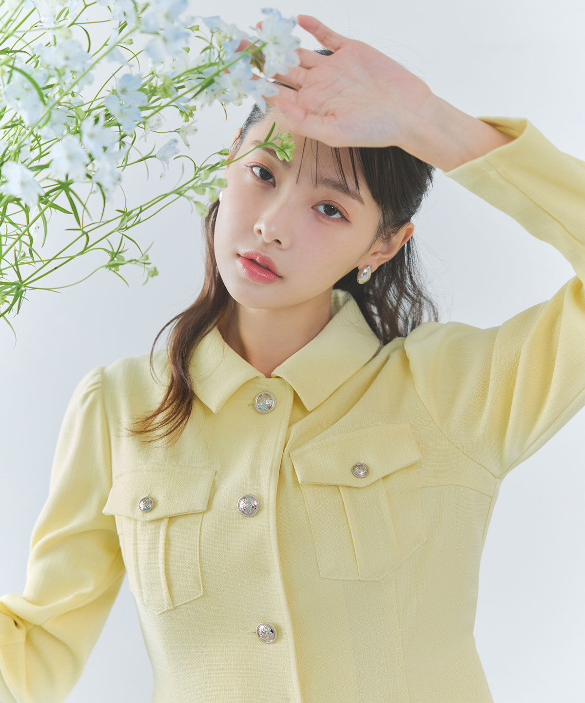 REDYAZEL「スプリングツイードシャツミニフレアワンピース」|ワンピース|