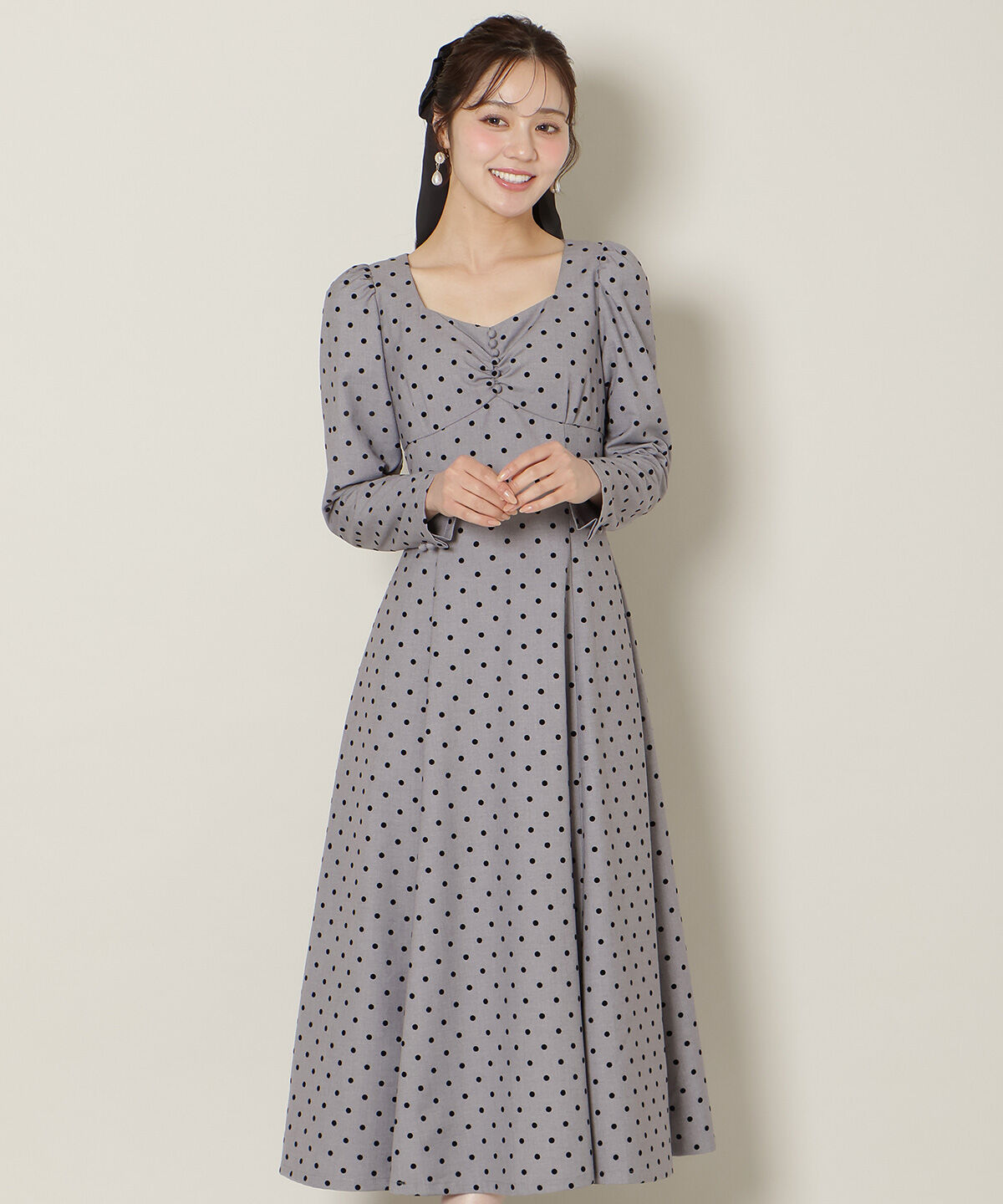 WILLSELECTION「ドットフロッキーフレアワンピース」|ワンピース|