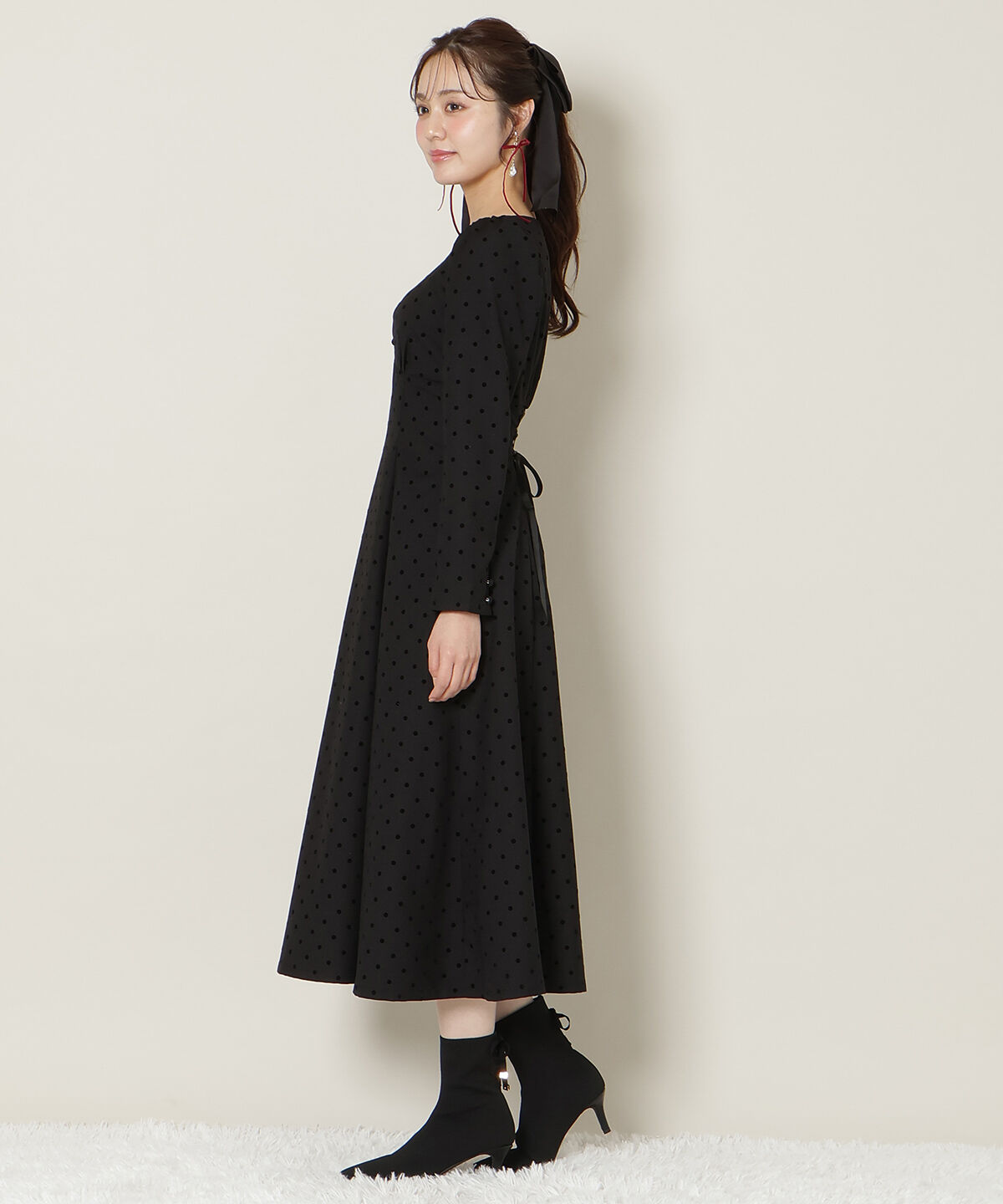 WILLSELECTION「ドットフロッキーフレアワンピース」|ワンピース|